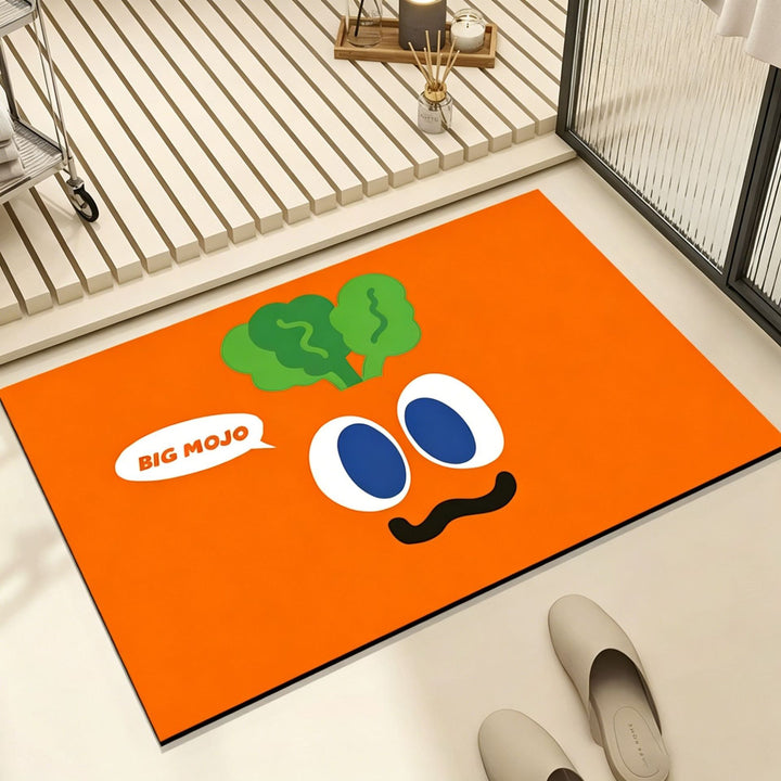 Fun Animated Vegetable-Themed Bath Mat