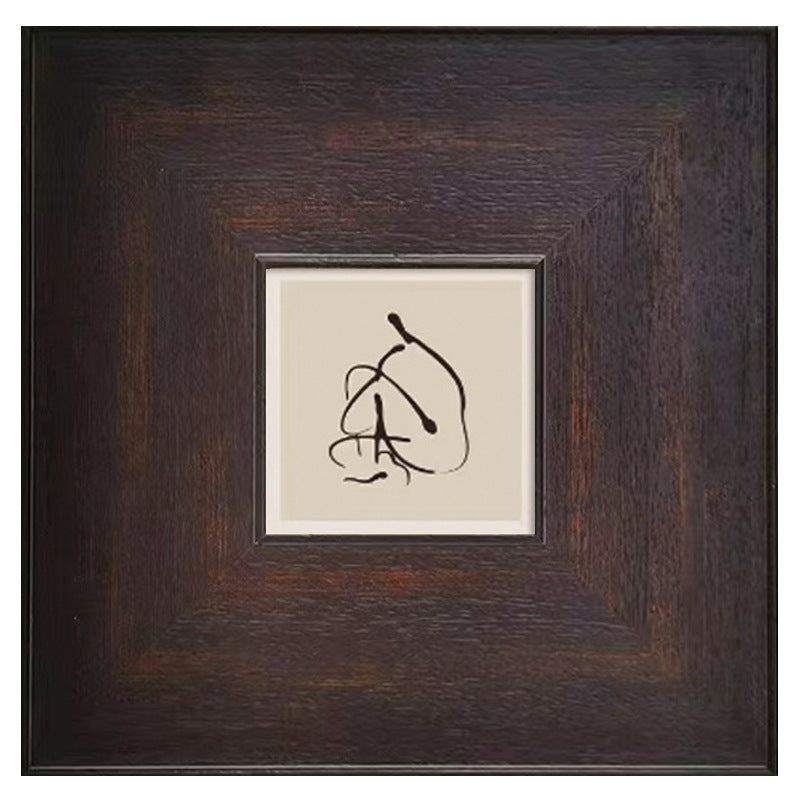 Framed Abstract Ink Artwork
