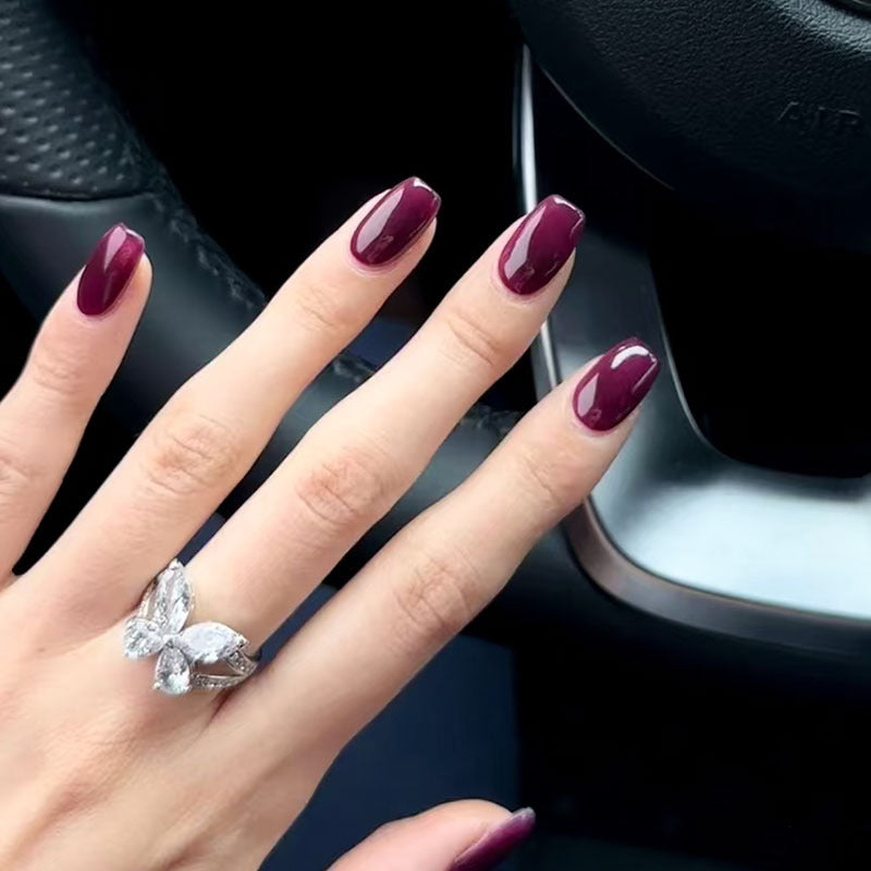 Elegant Coffin-Shaped Press-On Nails