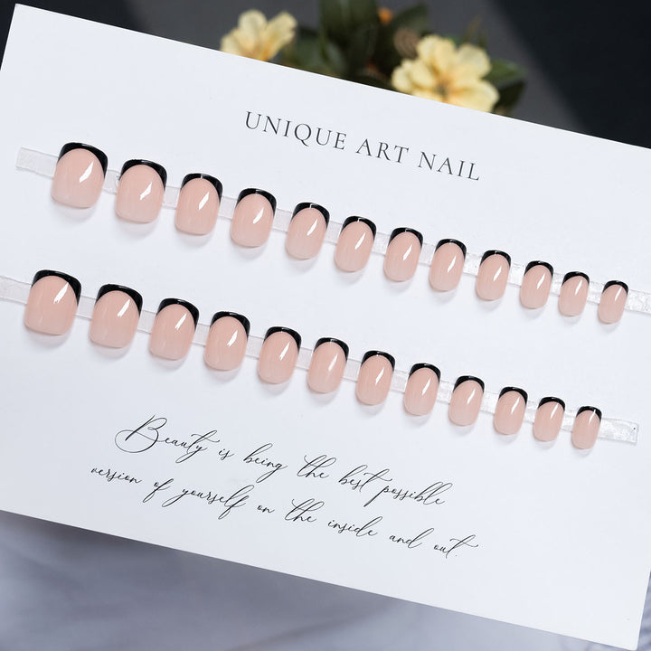 Stylish French Tip Acrylic Press-On Nails