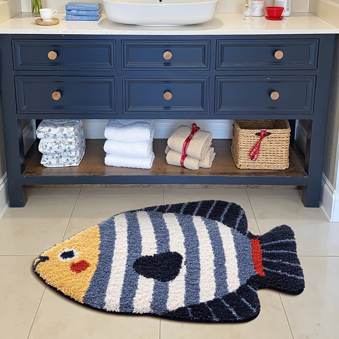 Fluffy Heart-Patterned Indoor Doormat