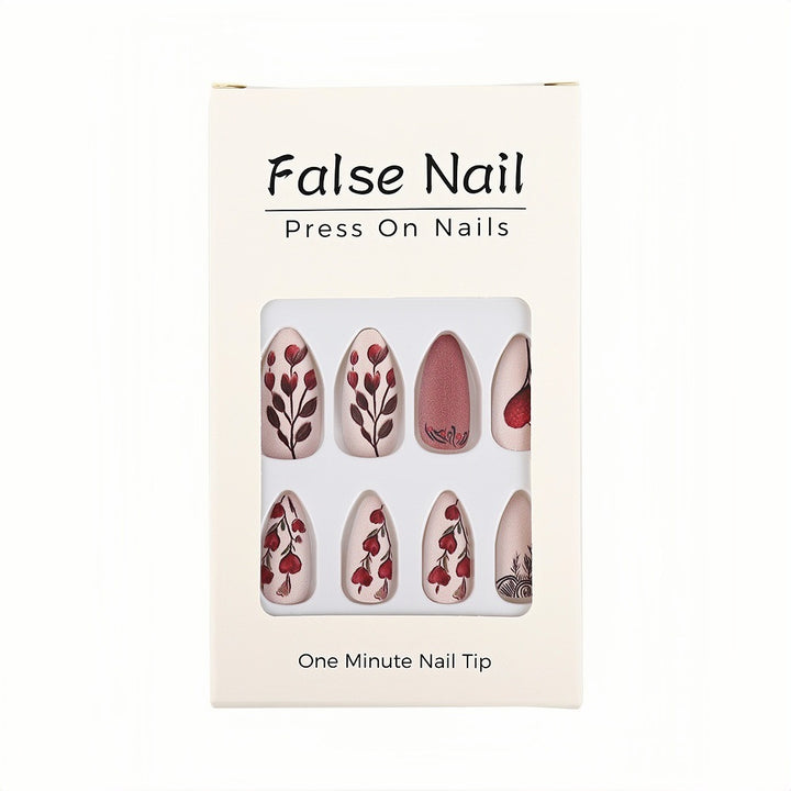 Artificial Nail Set with Romantic Heart Design Kalsten