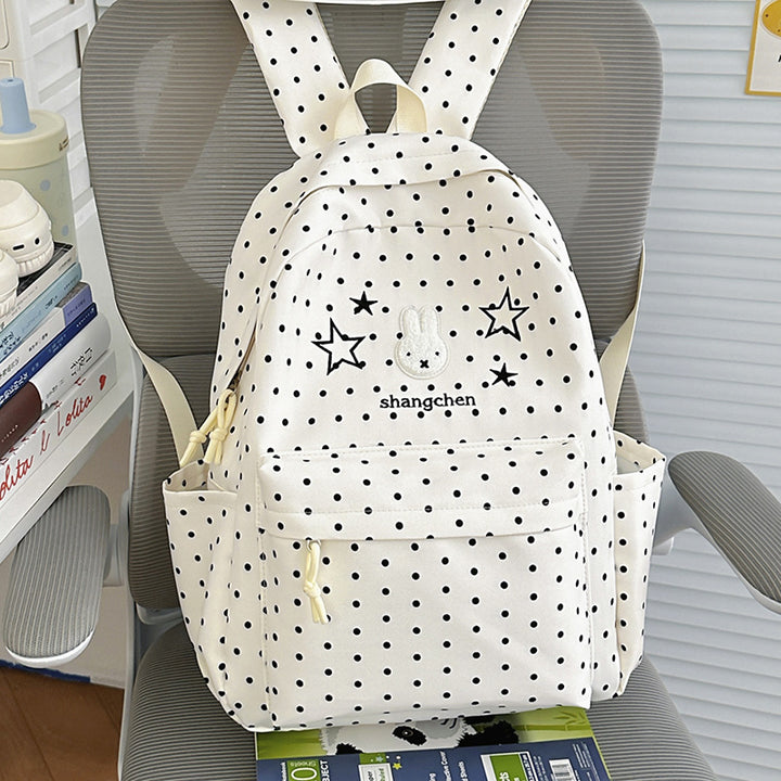 Playful Polka Dot Bunny-Themed Backpack Kalsten