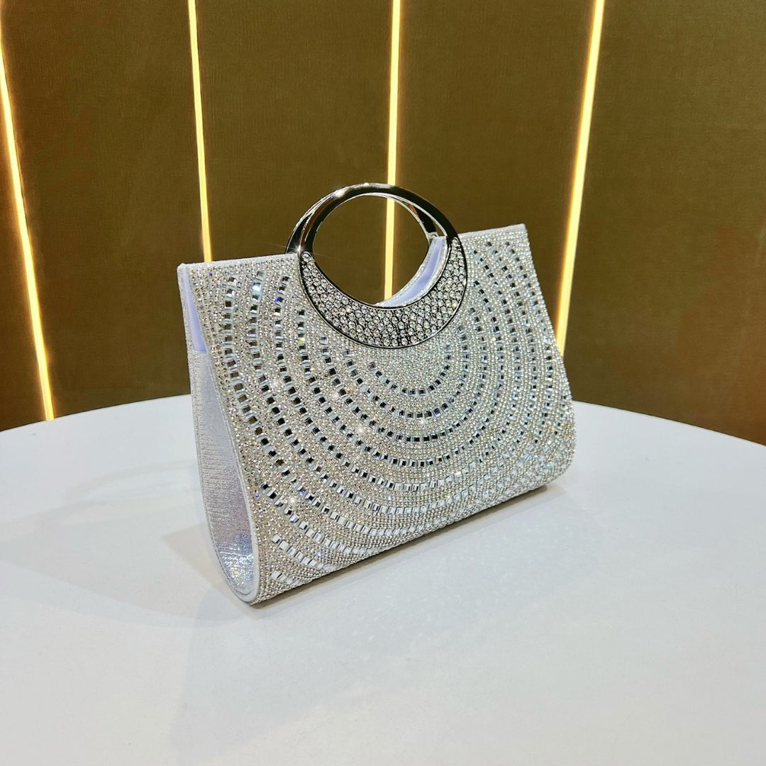 Elegant Crystal-Studded Evening Clutch