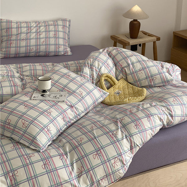 Children's bedding set with cute car bear design made of soft cotton blend