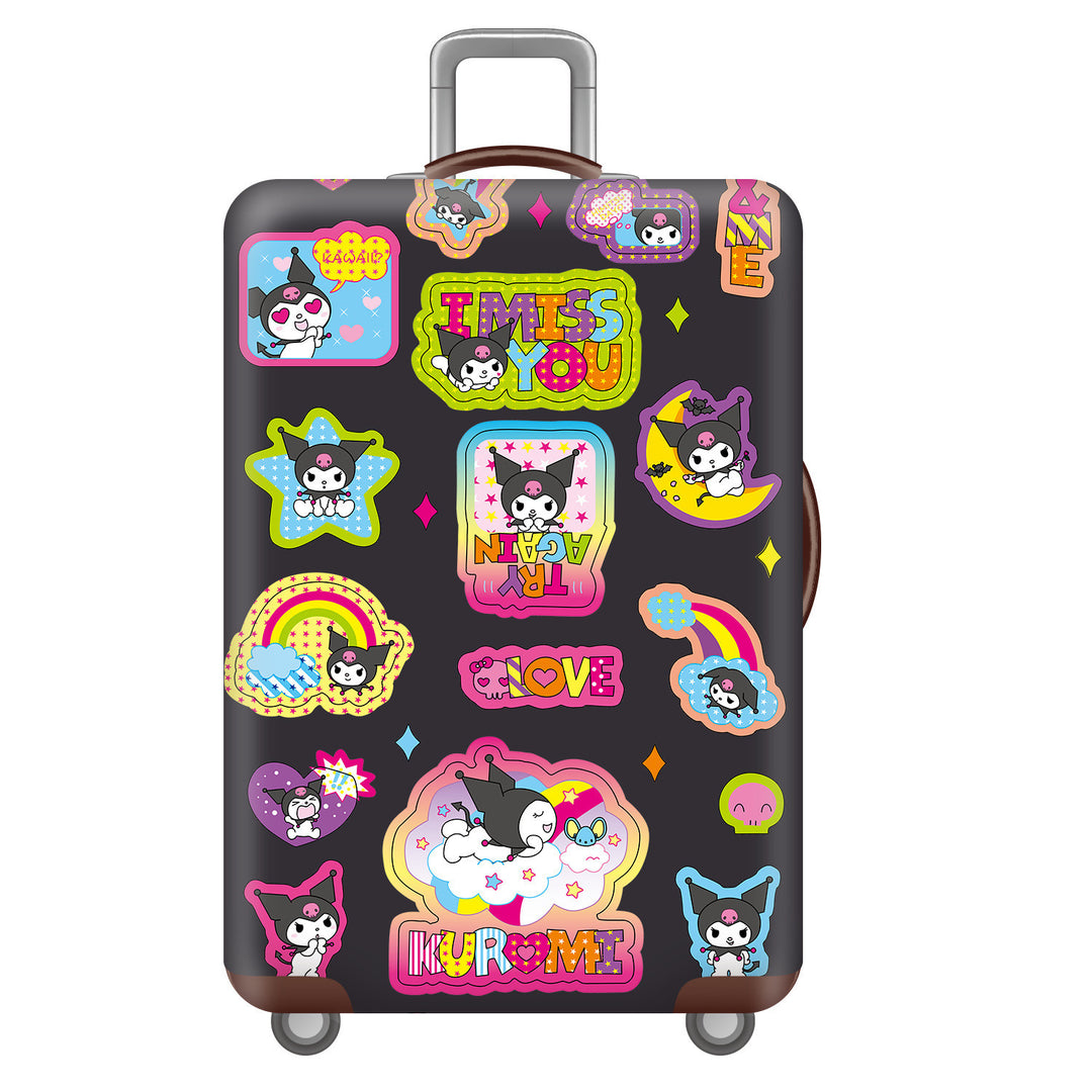 Unisex children's suitcase with reinforced hard shell, telescopic handle and Kuromi motif Kalsten