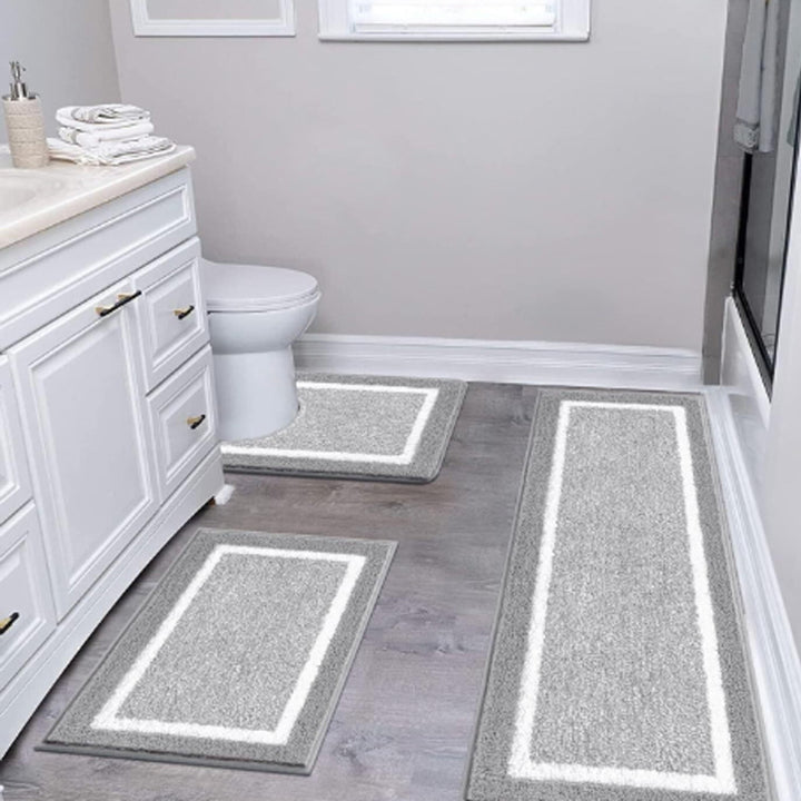 Elegant Textured Bath Mat Set Kalsten