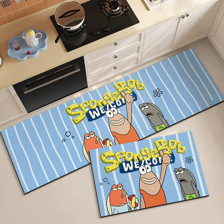 Cartoon-Themed Kitchen Runner Mat
