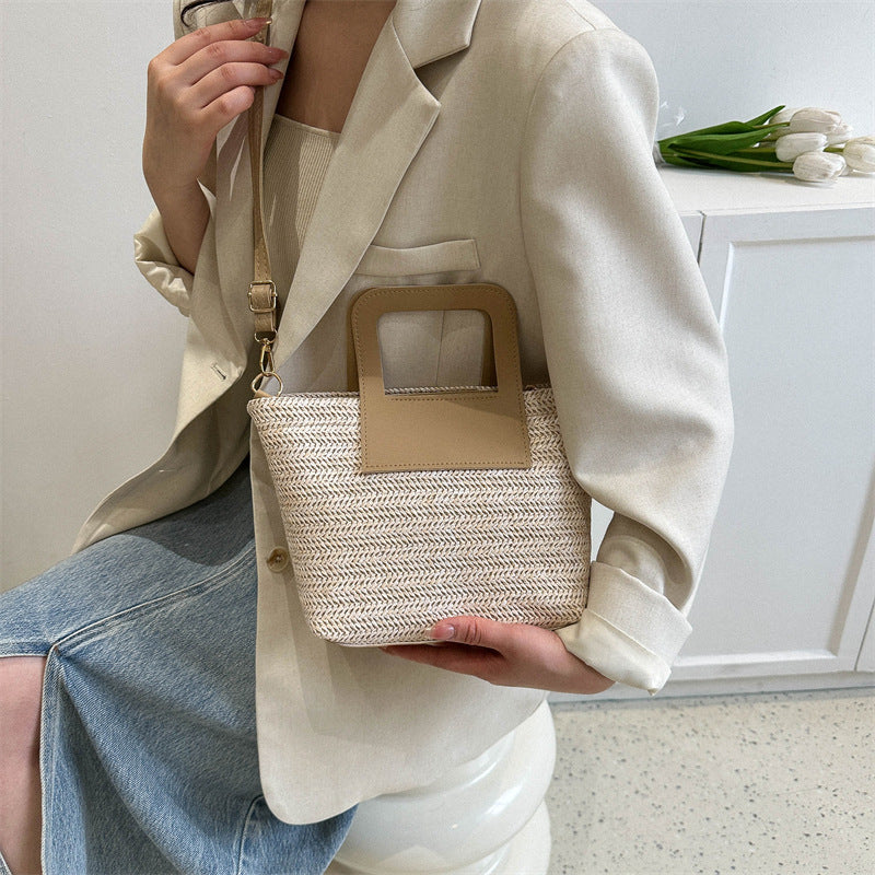 Modern Textured Woven Handheld Bag Kalsten