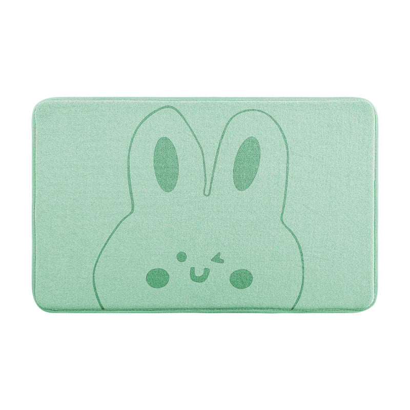 Playful Bunny Design Bath Mat Kalsten