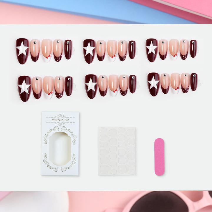 Artificial nail set with star motifs Kalsten