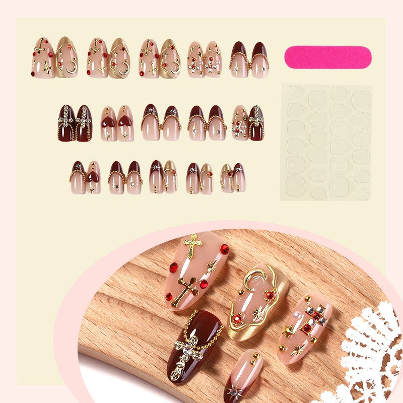 Acrylic nail set with glamorous design and luxurious accents Kalsten