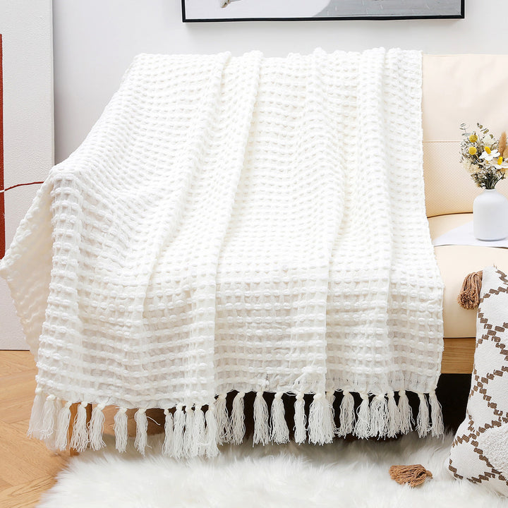 Textured Cotton Throw Blanket Kalsten