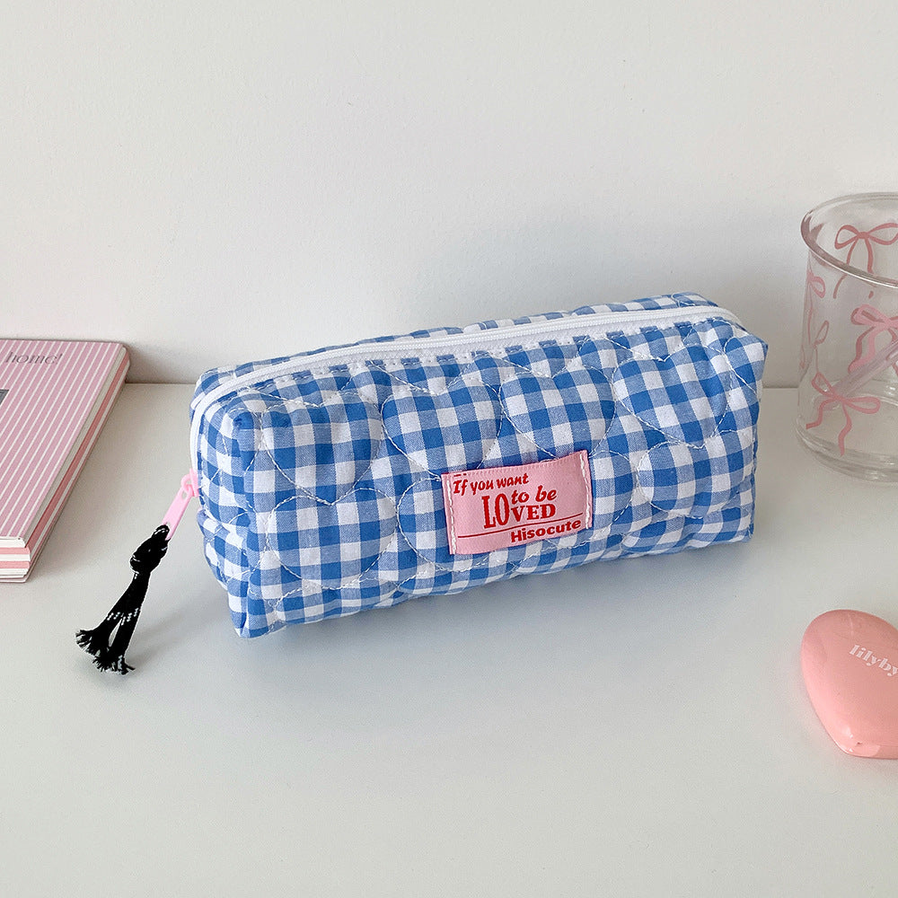 Quilted Gingham Pencil Case Kalsten