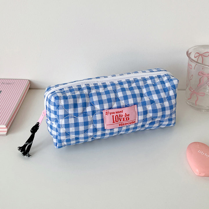Quilted Gingham Pencil Case Kalsten