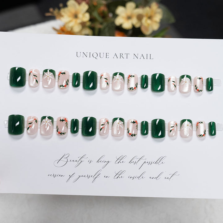 Holiday-Themed Press-On Nail Art