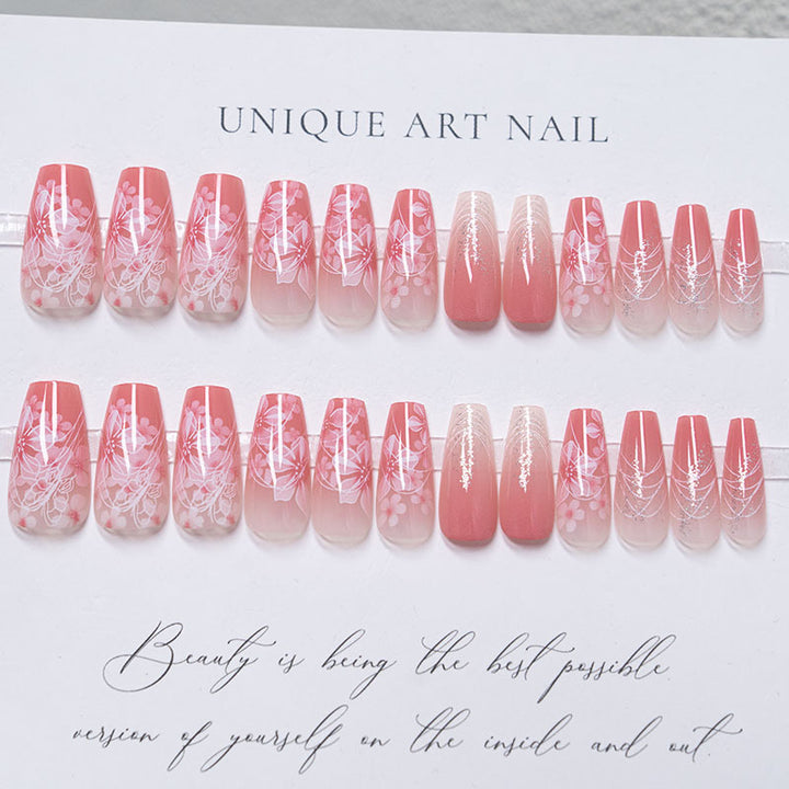 Artistic Floral Press-On Nail Art Set