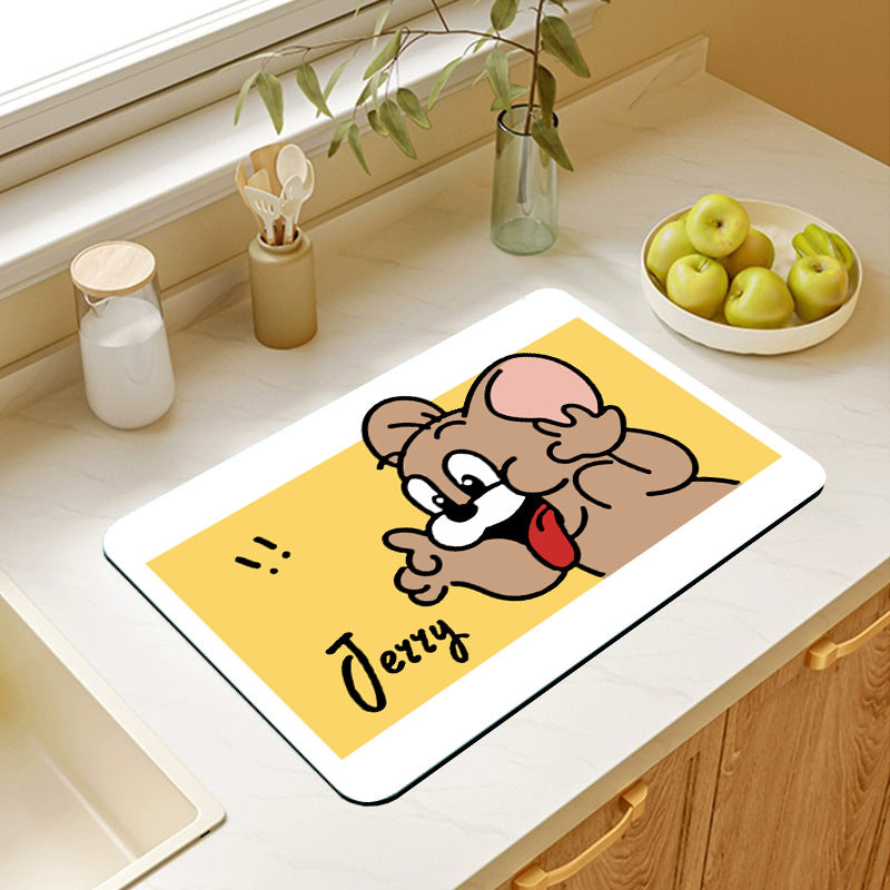Cartoon-Themed Kitchen Mat