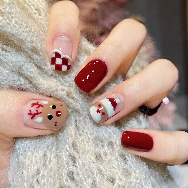 Festive Holiday Themed Press-On Nail Art Kalsten