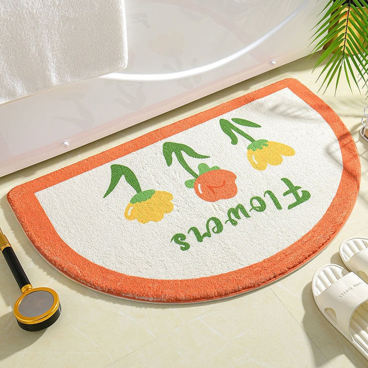 Floral Print Bathroom Mat for Home