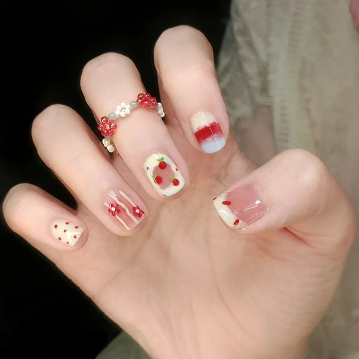Decorative Floral Stiletto Press-On Nails Kalsten