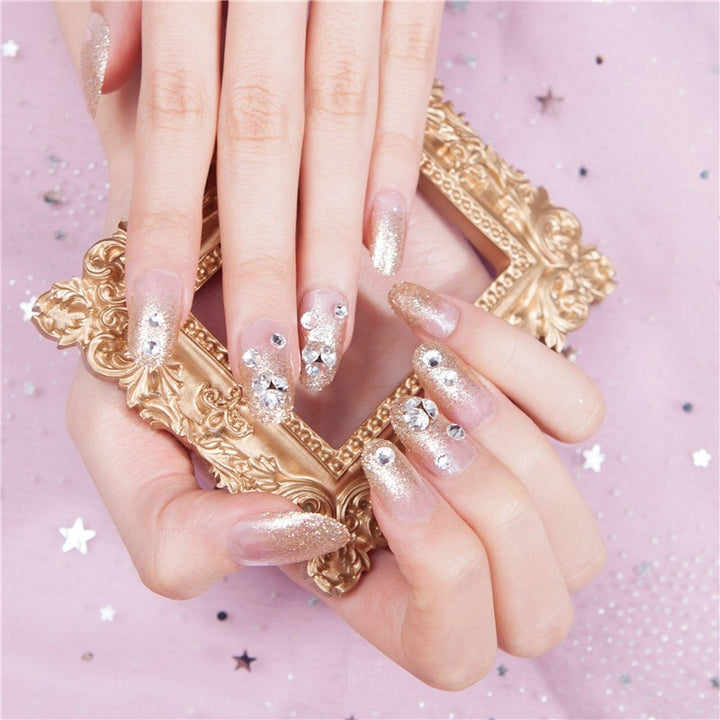 Decorative Floral Embellished Press-On Nail Set