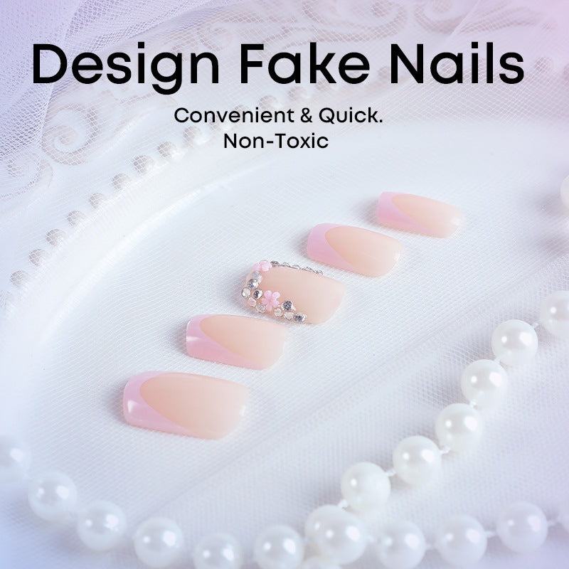 Artificial nails with romantic pink tips Kalsten