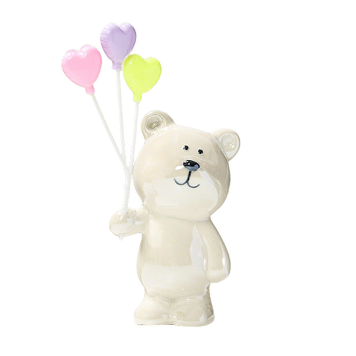 Cute ceramic bear figurine with balloons Kalsten