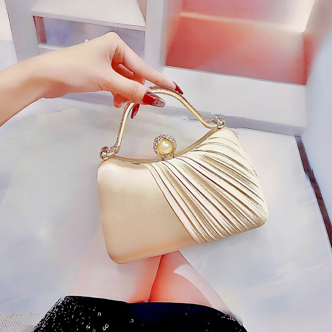 Satin Pleated Evening Handbag