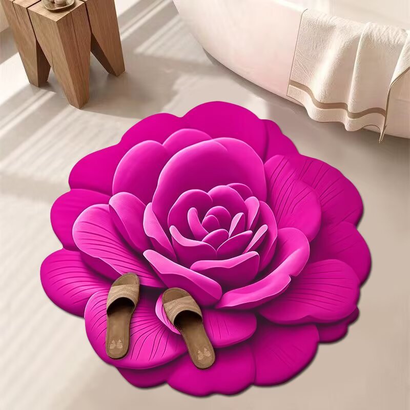 Artistic Floral Bath Mat