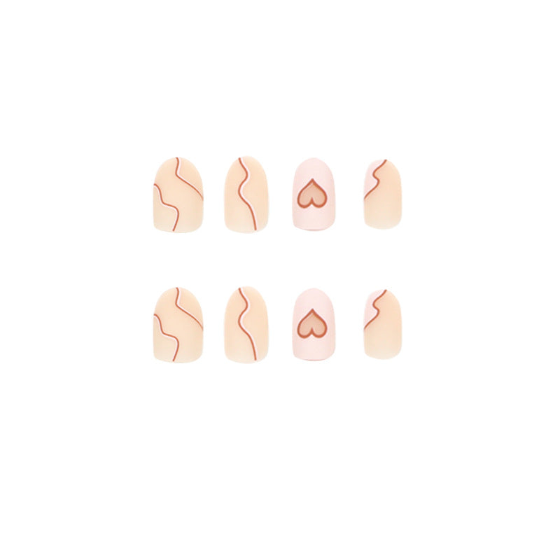 Artful Nail Extensions with Elegant Heart Design Kalsten