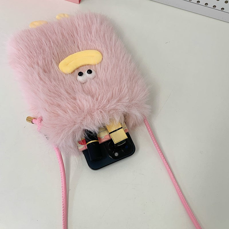 Plush shoulder bag with unique character design Kalsten