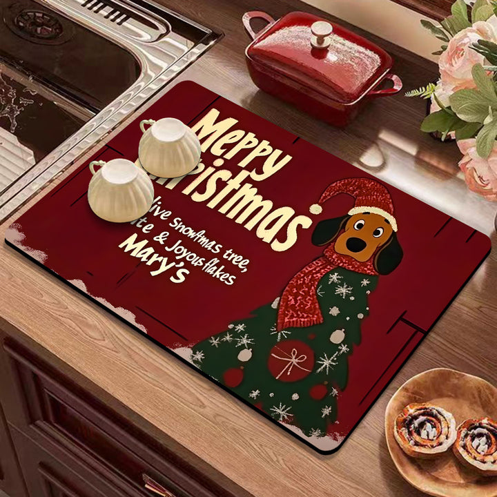 Festive Winter-Themed Kitchen Counter Mat Kalsten
