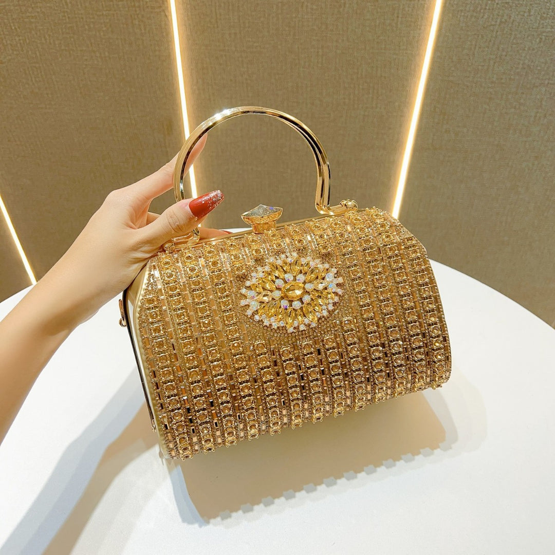 Vintage-Inspired Crystal-Embellished Handbag