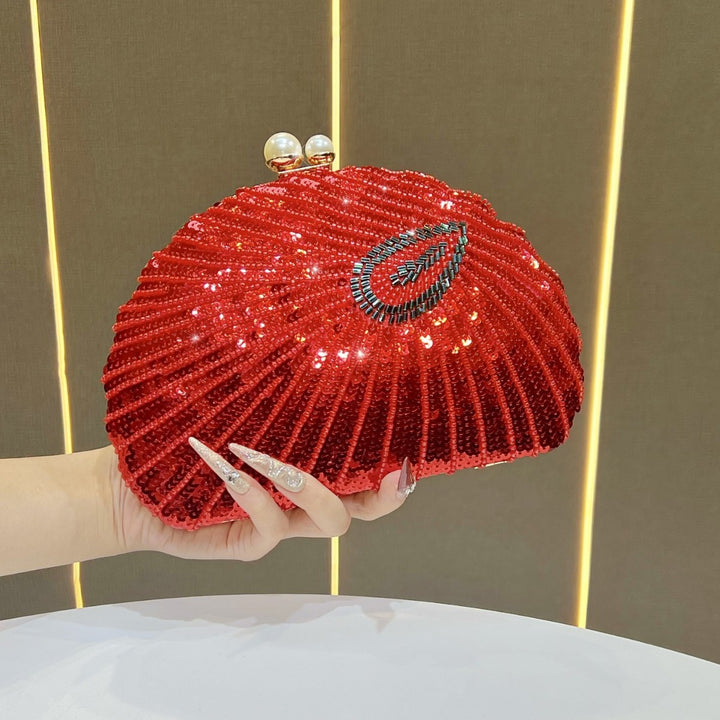 Beaded Shell-Shaped Evening Clutch