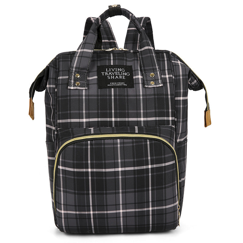 Checkered Pattern Travel Backpack Kalsten