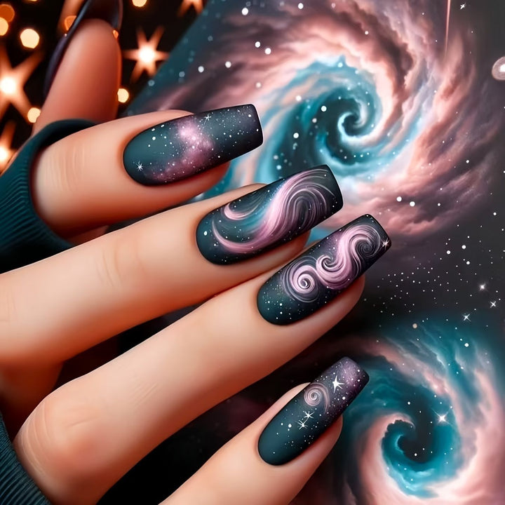 Artistic Galaxy-Themed Nail Enhancements Kalsten