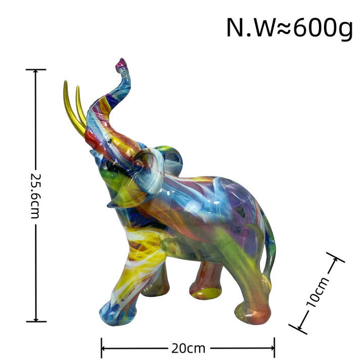 Artistic elephant figure with colorful design Kalsten