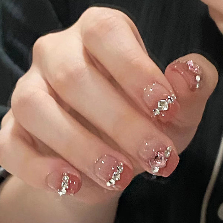 Glamorous nail art with rhinestone details Kalsten