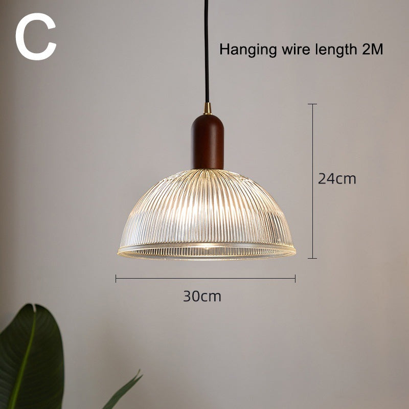Modern Ribbed Glass Pendant Light