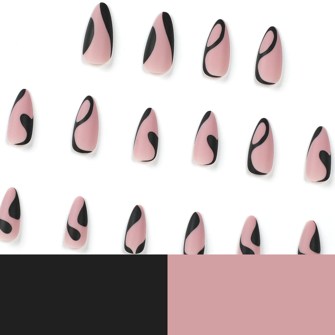 Artful Nail Art with Creative Black-and-White Design Kalsten