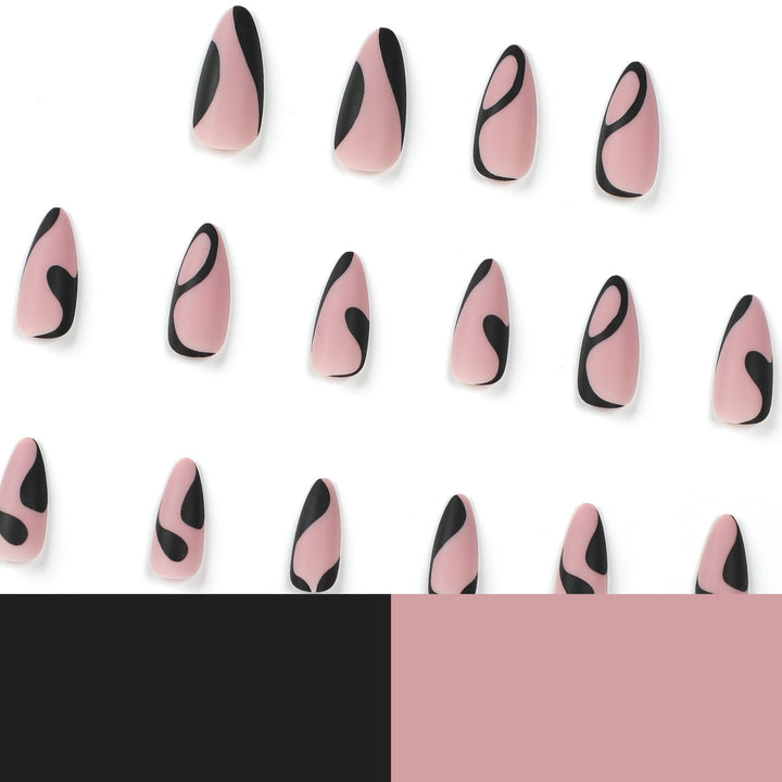 Artful Nail Art with Creative Black-and-White Design Kalsten