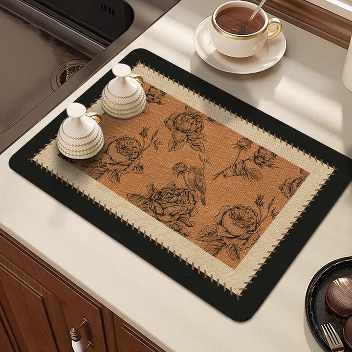 Elegant Floral Print Table Mat