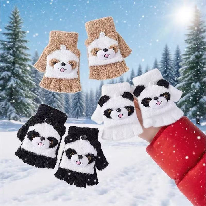 Cute Panda-Themed Fingerless Gloves Kalsten