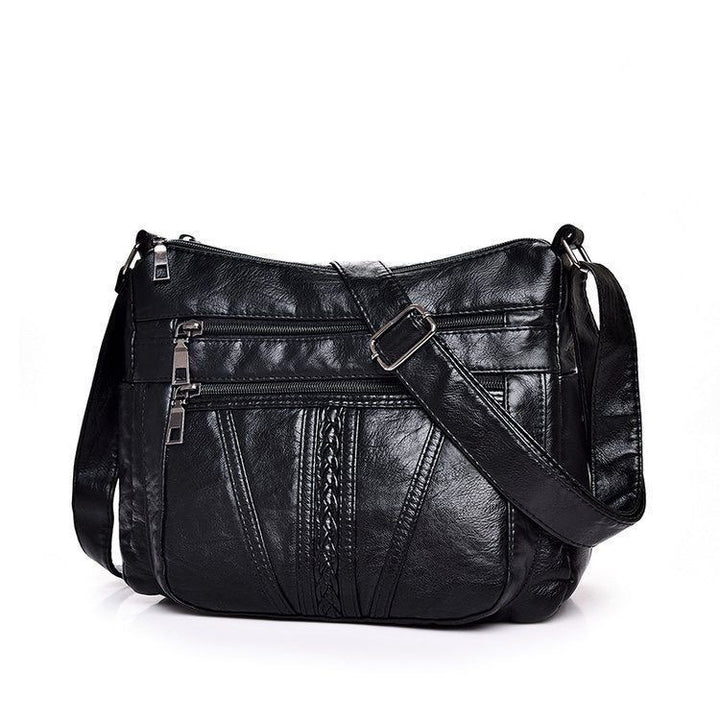 Sleek Leather Crossbody Messenger Bag
