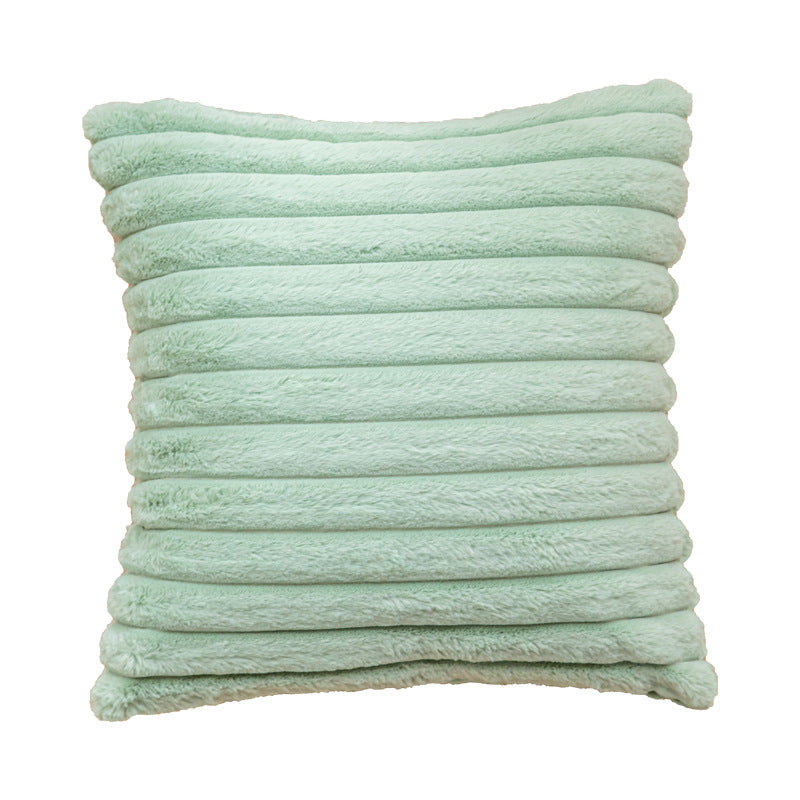 Decorative Plush Ribbed Throw Pillow with Removable Insert