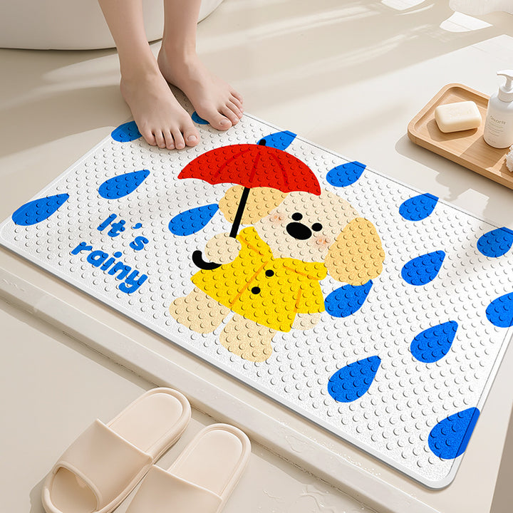 Playful Cartoon Dog Bath Mat Kalsten