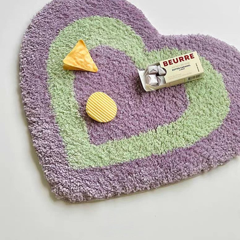 Heart-Shaped Plush Bath Mat Kalsten