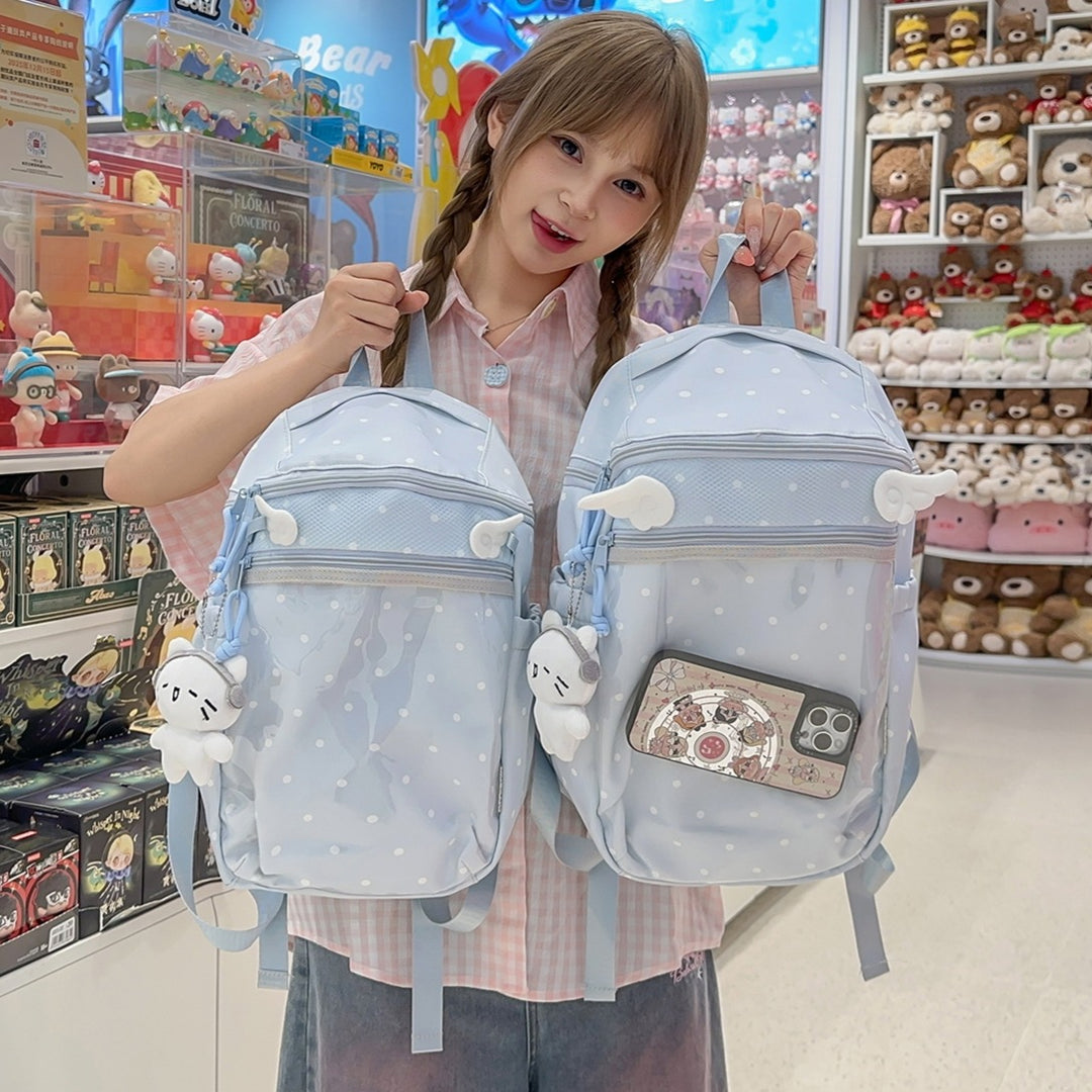 Transparent Dot-Patterned Backpack Kalsten