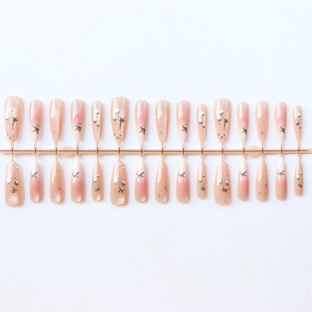 Star-Adorned Press-On Nail Set